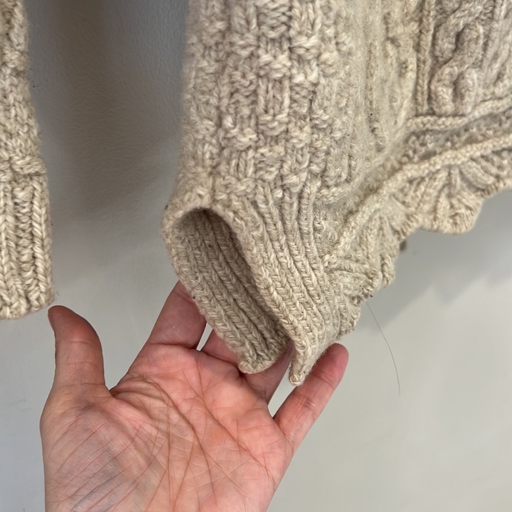 Inis Crafts 100% merino wool zippered cardigan made in Ireland size S - Picture 8 of 16
